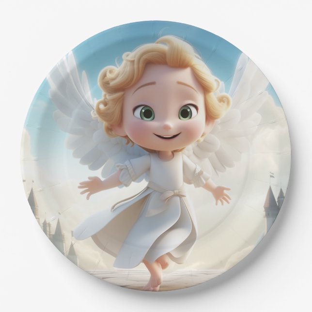 Happy Angel Paper Plate (Front)