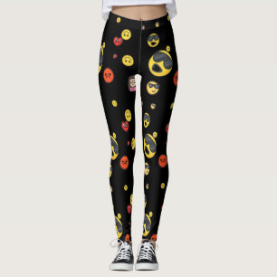 Happy, angry, love, girl emojis leggings