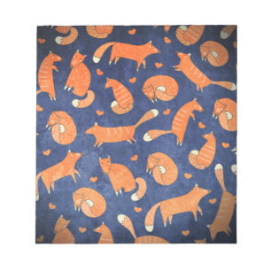 Happy animal fox pattern notepad