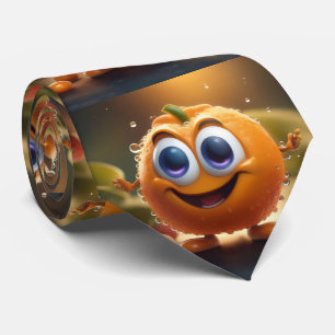 Happy Animated 3d Orange, Greengrocer Necktie