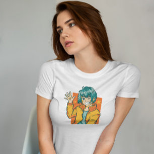 Happy Anime Boy Waving  T-Shirt