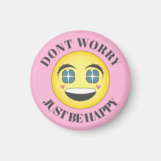 Happy anime face magnet (Front)