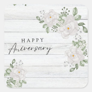 HAPPY ANIVERSARY SQUARE STICKER
