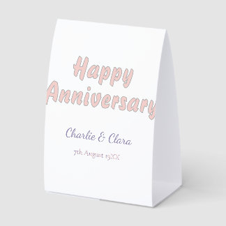 Happy anniversary add name pink grey pastel bold