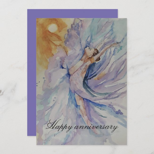 Happy anniversary Ballerina Invitation (Front/Back)