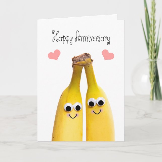 Happy Anniversary Bananas Humour  Holiday Card (Front)