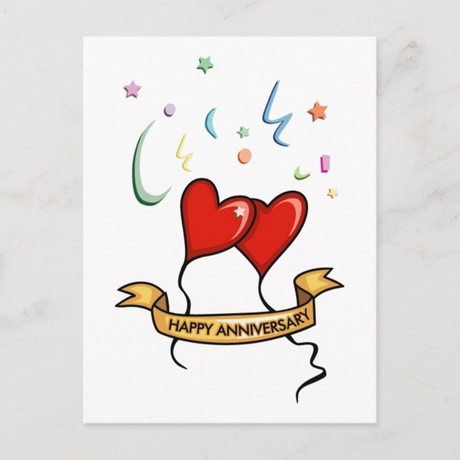 Happy Anniversary Banner Postcard (Front)