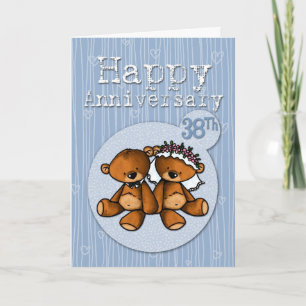 happy anniversary bears - 38 year card