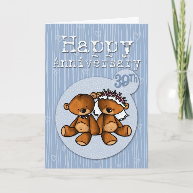 happy anniversary bears - 39 year card (Front)