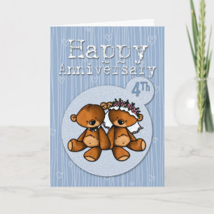 happy anniversary bears - 4 year card