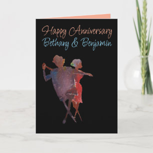 Happy Anniversary Best Wishes Ballroom Dancers Card