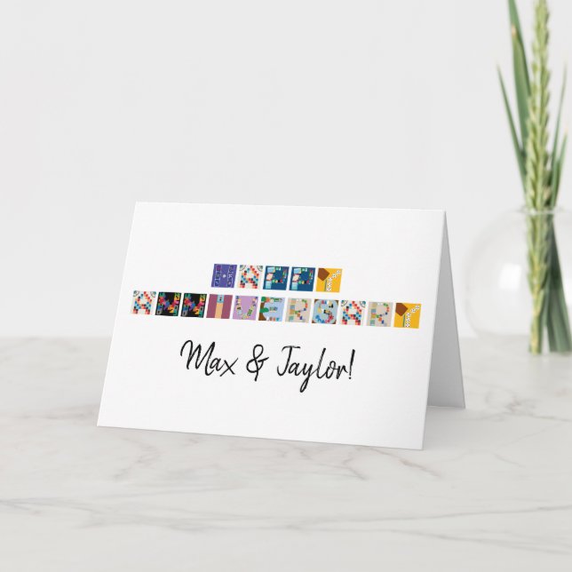 "Happy Anniversary" Board Game Alphabet Card (Front)