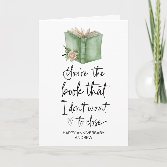 Happy Anniversary Book Lovers Gift I Love You Card (Front)