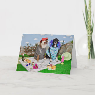 Happy anniversary card/ 2 dogs as a couple thank you card