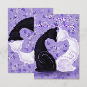 Happy Anniversary Card Cat Couple Romantic Love
