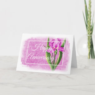 Happy Anniversary Card - Pink Iris d1