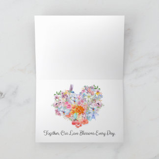 Happy Anniversary Card – Romantic Floral Heart