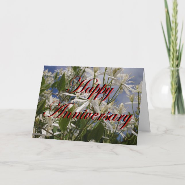 Happy Anniversary Card With Flowers (Front)