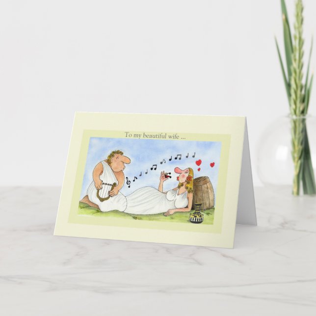 Happy Anniversary Cards For Wife Love Music Wine (Front)