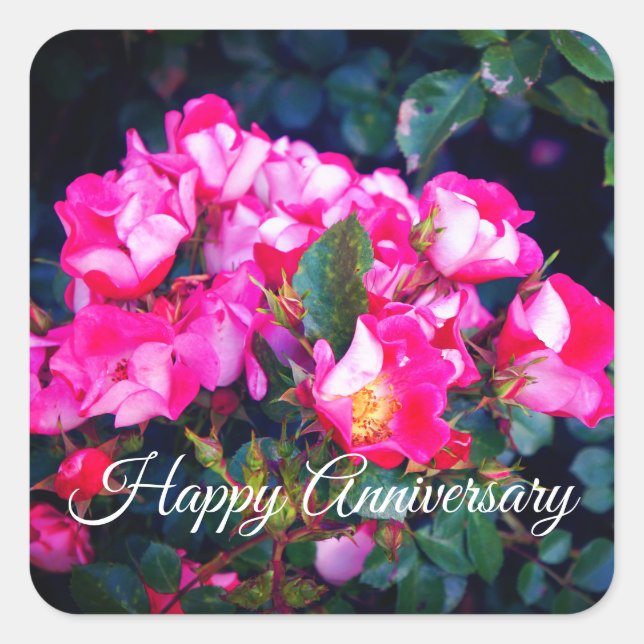 Happy Anniversary Carefree Spirit Rose #1 Stickers (Front)