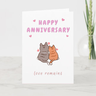 Happy Anniversary Cat in Love Card