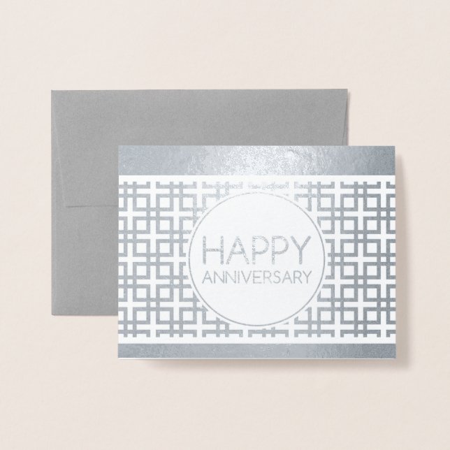Happy Anniversary CinderStripe Foil Card (Front With Envelope)