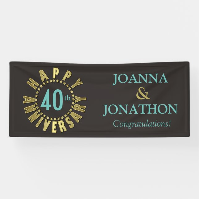 Happy Anniversary Circle of Stars Gold ID173 Banner (Horizontal)