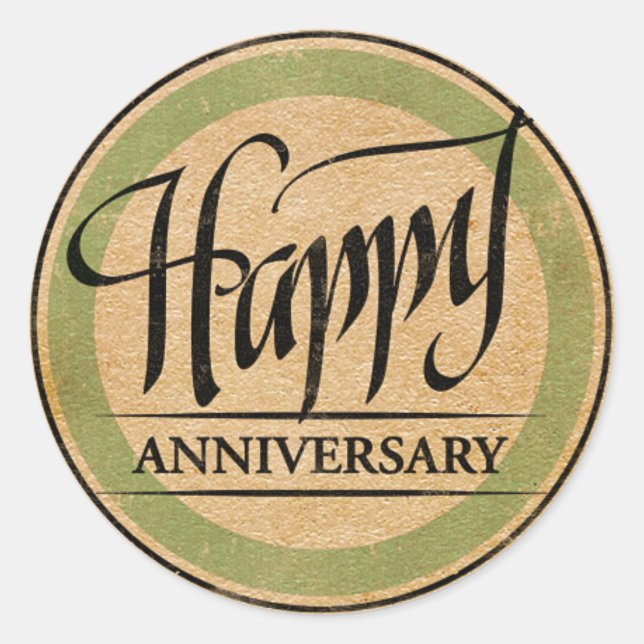 Happy Anniversary Classic Round Sticker (Front)