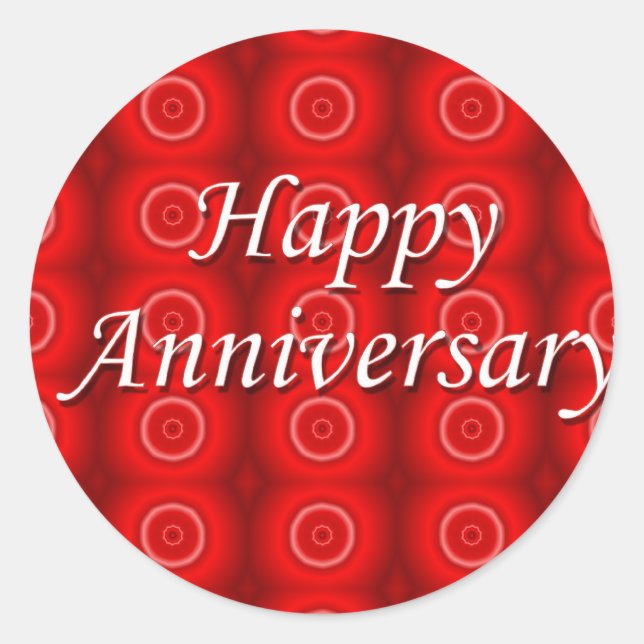 Happy Anniversary Classic Round Sticker (Front)