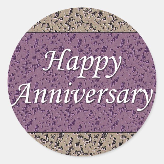 Happy Anniversary Classic Round Sticker (Front)