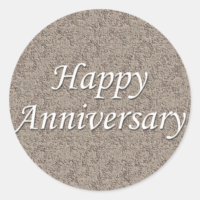 Happy Anniversary Classic Round Sticker (Front)
