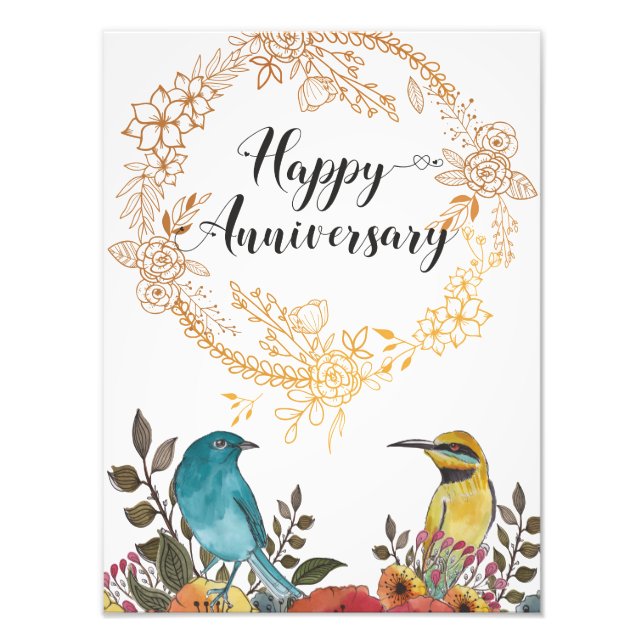 Happy Anniversary congratulations husband marriage Photo Print (Front)