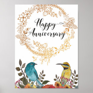 Happy Anniversary congratulations husband marriage Poster