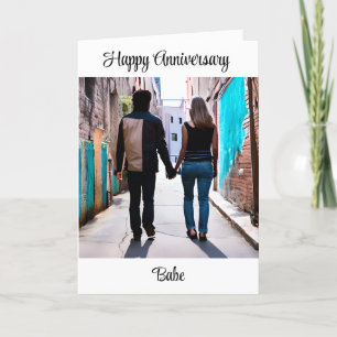 Happy Anniversary   Couple Holding Hands Urban Art Card