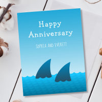 Happy Anniversary Couple Shark Funny Humorous Card