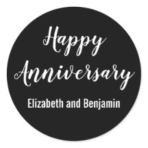 Happy Anniversary Couple's Names Black and White
