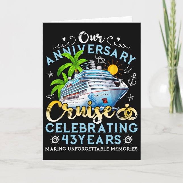Happy Anniversary Cruise Celebrating 43 Years Coup Card (Front)