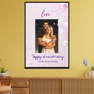 Happy Anniversary Custom Canvas Print