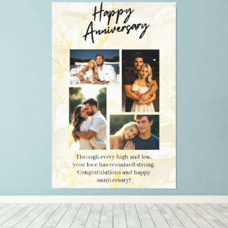 Happy Anniversary Custom Collage Canvas Print