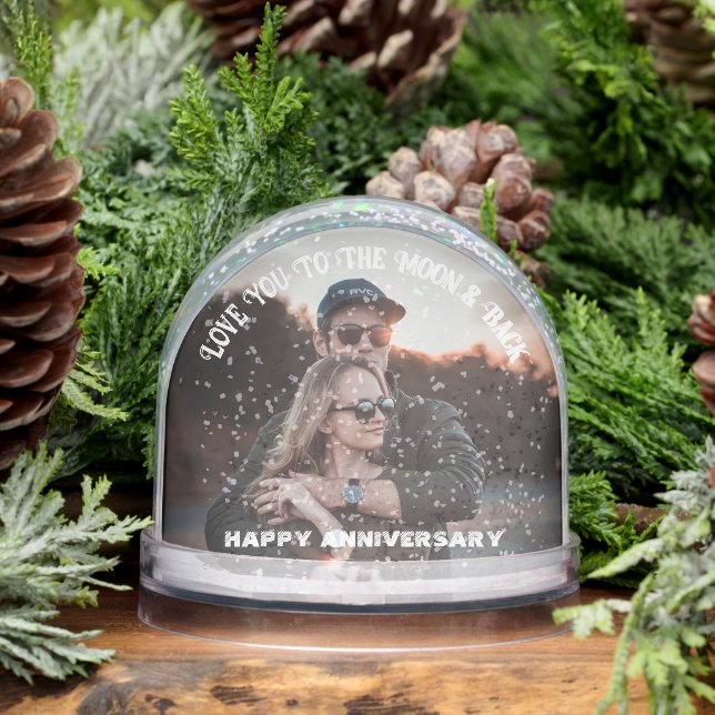 Happy Anniversary Custom Photo and Text  Snowglobe (Winter)