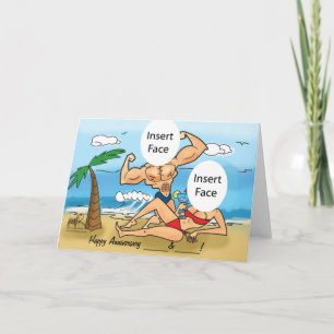 Happy Anniversary Custom Photo Caricature Card