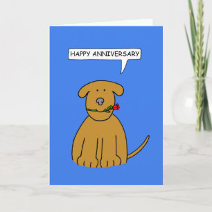 Happy Anniversary Cute Cartoon Puppy Card
