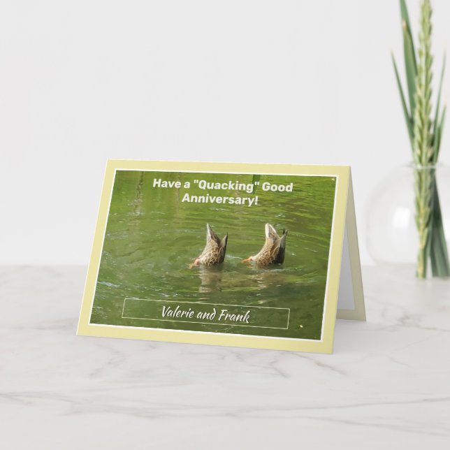 Happy Anniversary Cute Funny Ducks Card (Front)