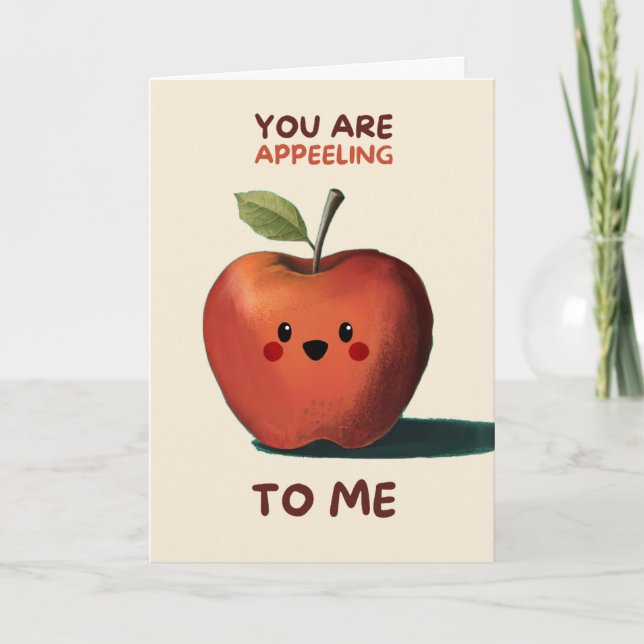 Happy Anniversary Cute Funny Simple Apple Card (Front)