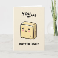 Happy Anniversary Cute Funny Simple Butter Card