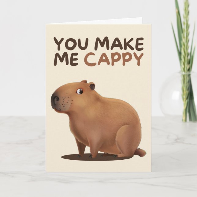 Happy Anniversary Cute Funny Simple Capybara Card (Front)