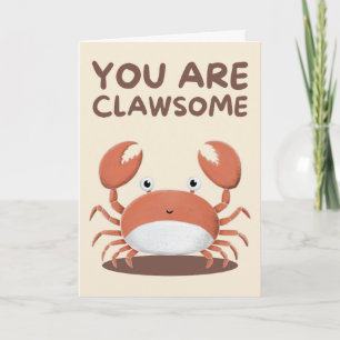 Happy Anniversary Cute Funny Simple Crab Card
