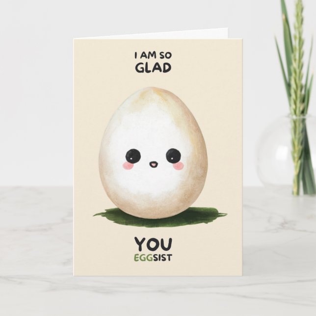 Happy Anniversary Cute Funny Simple Egg Card (Front)