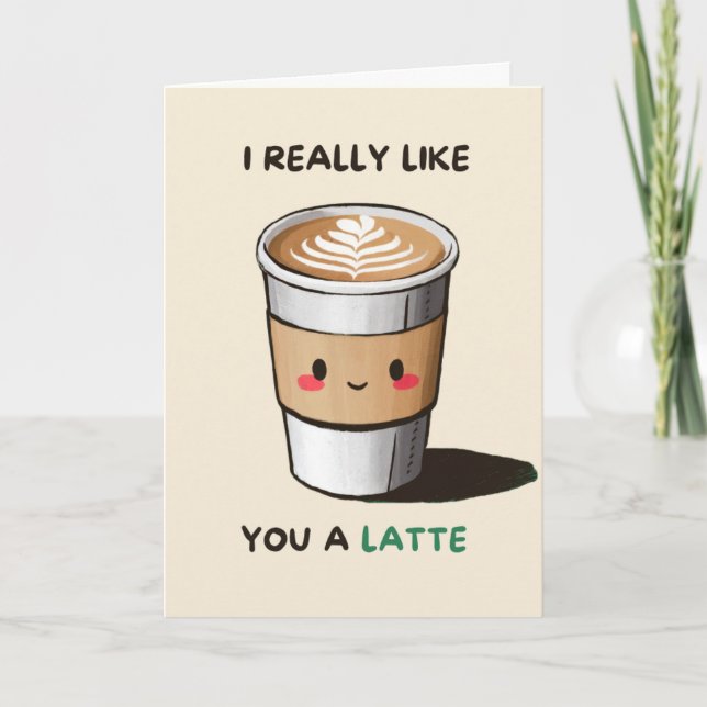 Happy Anniversary Cute Funny Simple Latte Card (Front)