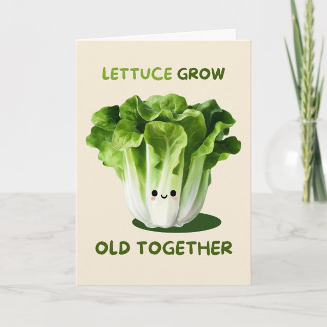 Happy Anniversary Cute Funny Simple Lettuce Card (Front)